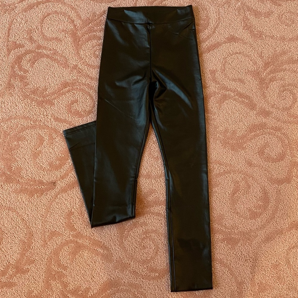 Black pleather leggings - BRAND NEW!!